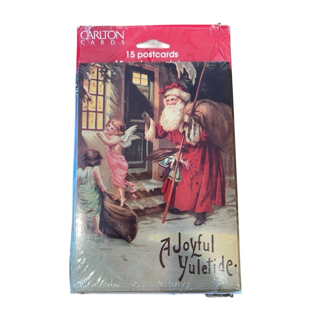 Vintage Santa Postcards A‎ Joyful Yuletide Santa Knocking on Door Angels Qty: 15
